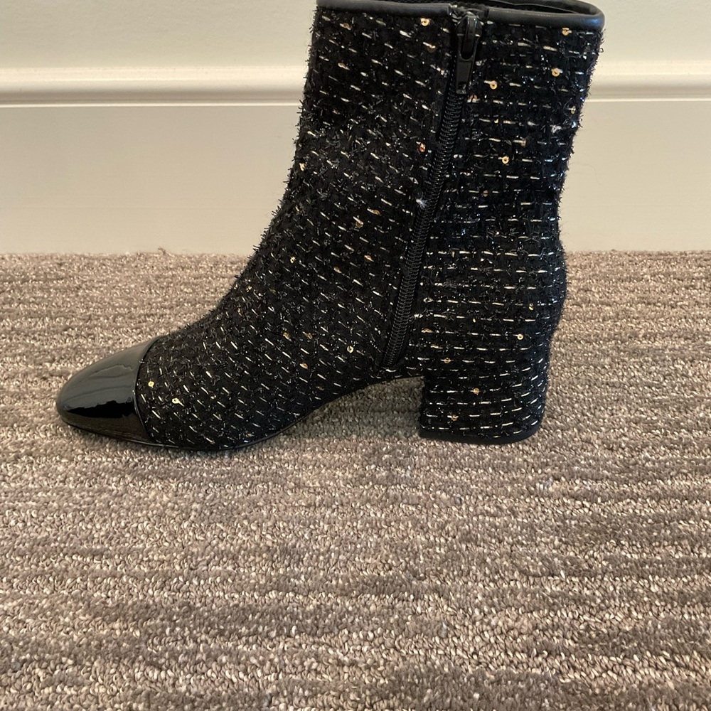 Steve Madden Eiffel Boot in Black Tweed Patent Toe - Picture 5 of 7